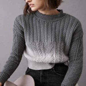 Anthropologie Marci Dip Dyed Cable Knit Sweater